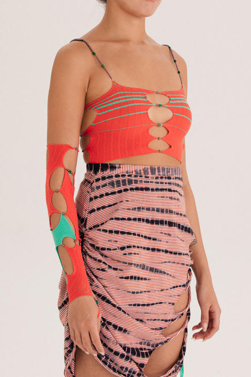 RUI Striped Short Sling RSS22SF02 Blaze Orange & Seafoam Emerald Stripes